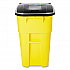 Square Brute Rollout Container, 50 gal, Molded Plastic, Yellow (9W27YEL)