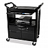 Utility Cart with Locking Doors, Plastic, 3 Shelves, 200 lb Capacity, 33.63