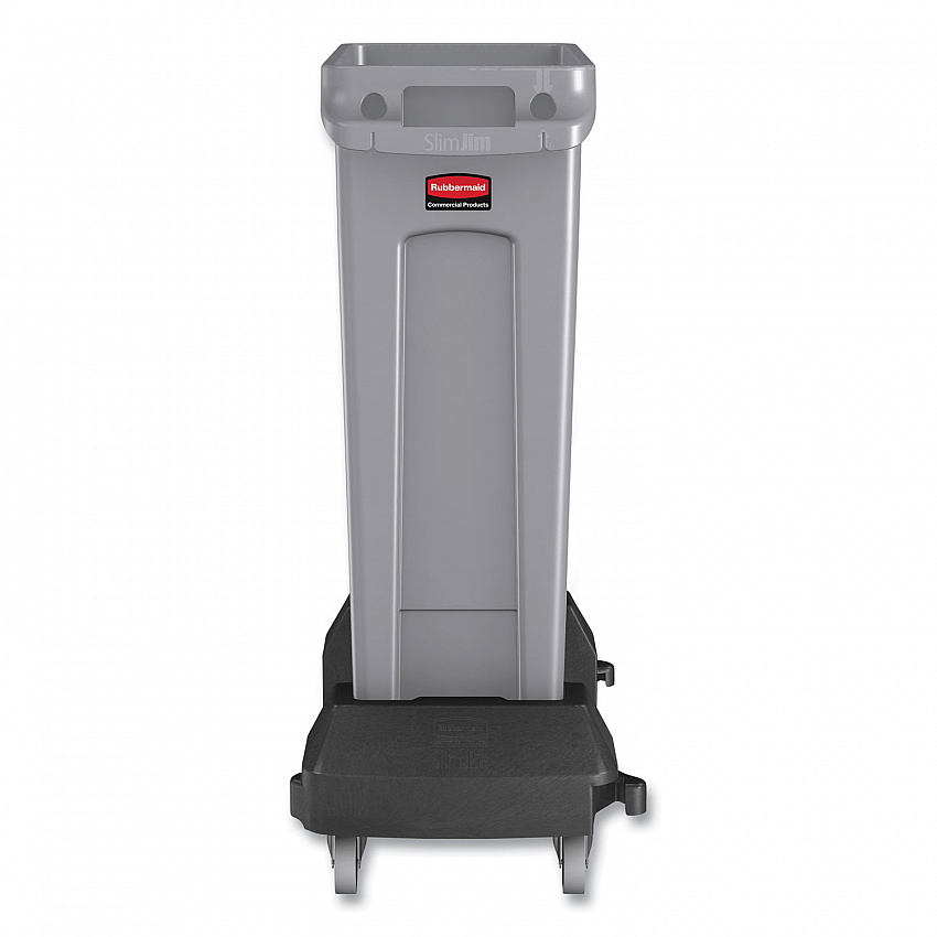 Slim Jim with Venting Channels, 23 gal, Plastic, Gray (354060GY)