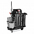 Executive High Security Janitorial Cleaning Cart, Plastic, 4 Shelves, 1 Bin, 23.1