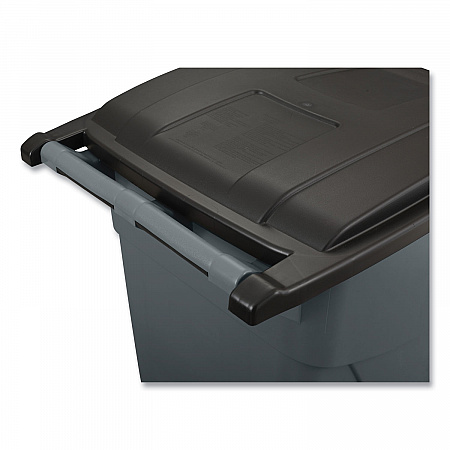 Rollout Container, 50 gal, Molded Plastic, Gray (9W27GY)
