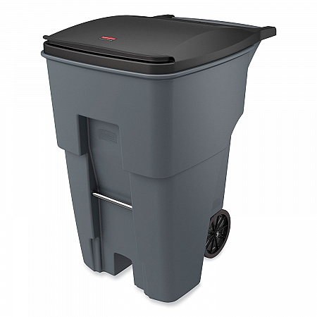 Brute Roll-Out Heavy-Duty Container, 95 gal, Polyethylene, Gray (9W22GY)