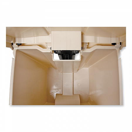 Indoor Utility Step-On Waste Container, 12 gal, Plastic, Beige (6144BEI)