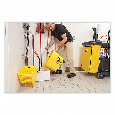 Zippered Vinyl Cleaning Cart Bag for Rubbermaid Commercial FG6173-88, 24 gal, 6.5