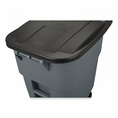 Rollout Container, 50 gal, Molded Plastic, Gray (9W27GY)