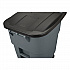 Rollout Container, 50 gal, Molded Plastic, Gray (9W27GY)