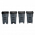 Rollout Container, 50 gal, Molded Plastic, Gray (9W27GY)