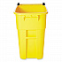 Square Brute Rollout Container, 50 gal, Molded Plastic, Yellow (9W27YEL)