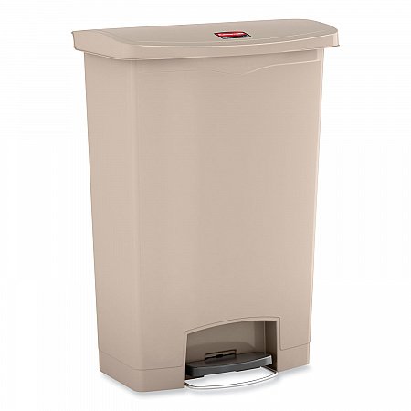 Streamline Resin Step-On Container, Front Step Style, 24 gal, Polyethylene, Beige (1883552)