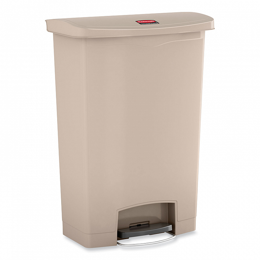 Streamline Resin Step-On Container, Front Step Style, 24 gal, Polyethylene, Beige (1883552)