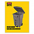 Brute Roll-Out Heavy-Duty Container, 65 gal, Polyethylene, Gray (9W21GY)