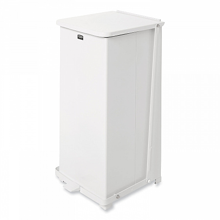 Defenders Heavy-Duty Steel Step Can, 13 gal, Steel, White (ST24EPLWH)