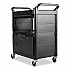 Utility Cart with Locking Doors, Plastic, 3 Shelves, 200 lb Capacity, 33.63
