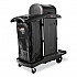Executive High Security Janitorial Cleaning Cart, Plastic, 4 Shelves, 1 Bin, 23.1
