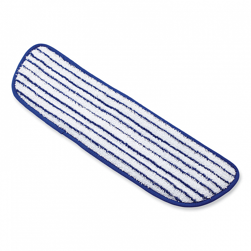 Microfiber Finish Pad, 18 x 5.5, Blue/White, 6/Box (Q800WHI)