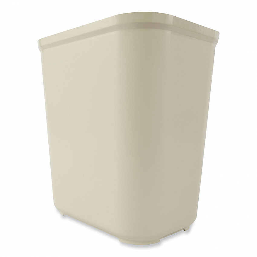 Fiberglass Wastebasket, 7 gal, Fiberglass, Beige (254300BG)