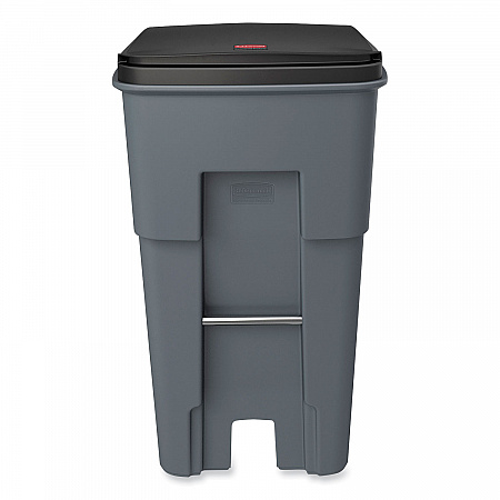Brute Roll-Out Heavy-Duty Container, 65 gal, Polyethylene, Gray (9W21GY)