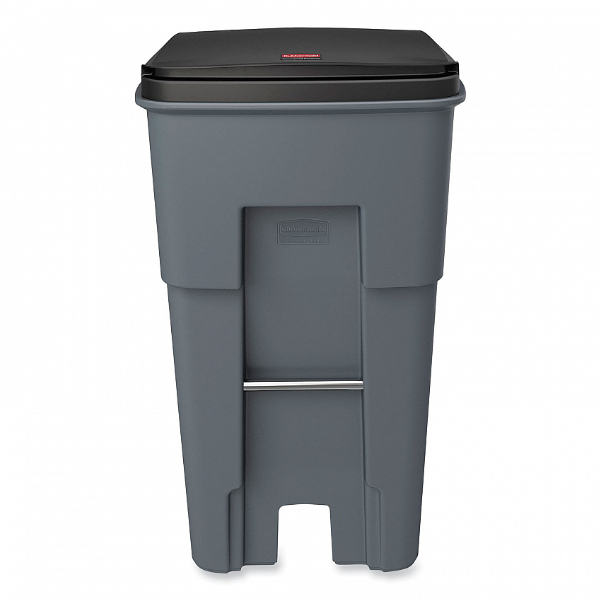 Brute Roll-Out Heavy-Duty Container, 65 gal, Polyethylene, Gray (9W21GY)