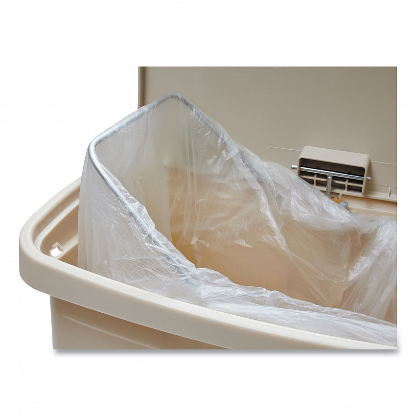 Streamline Resin Step-On Container, Front Step Style, 13 gal, Polyethylene, Beige (1883458)