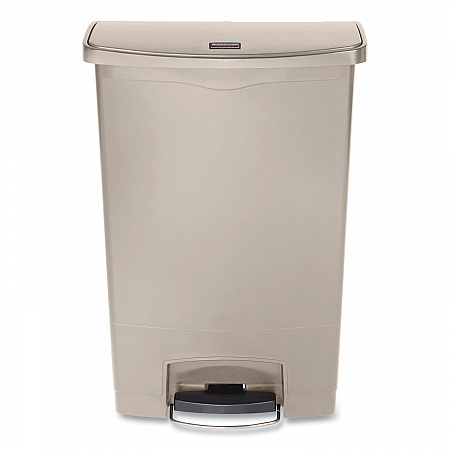 Streamline Resin Step-On Container, Front Step Style, 24 gal, Polyethylene, Beige (1883552)