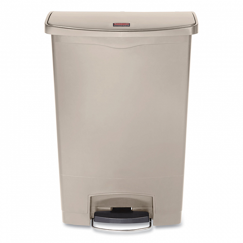 Streamline Resin Step-On Container, Front Step Style, 24 gal, Polyethylene, Beige (1883552)
