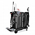 Executive High Security Janitorial Cleaning Cart, Plastic, 4 Shelves, 1 Bin, 23.1