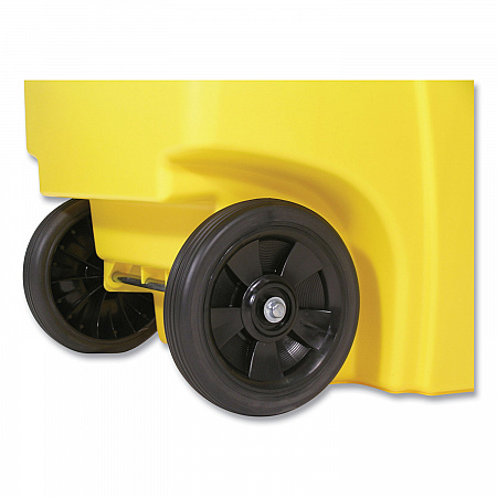 Square Brute Rollout Container, 50 gal, Molded Plastic, Yellow (9W27YEL)