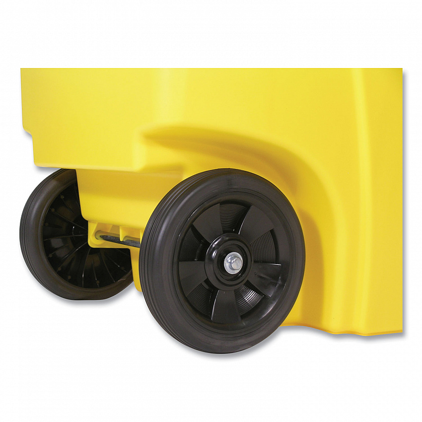 Square Brute Rollout Container, 50 gal, Molded Plastic, Yellow (9W27YEL)