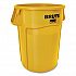 Vented Round Brute Container, 44 gal, Plastic, Yellow (264360YEL)