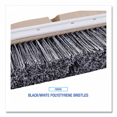Polystyrene Vehicle Brush with Vinyl Bumper, Black/White Polystyrene Bristles, 10