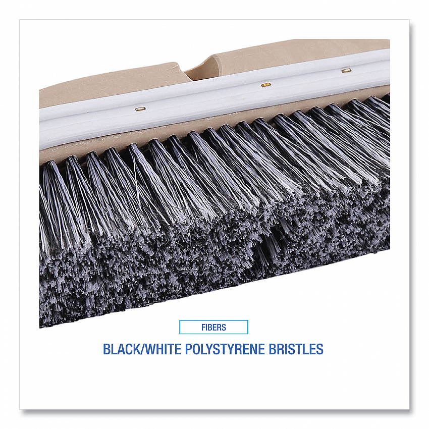 Polystyrene Vehicle Brush with Vinyl Bumper, Black/White Polystyrene Bristles, 10" Brush (8410)