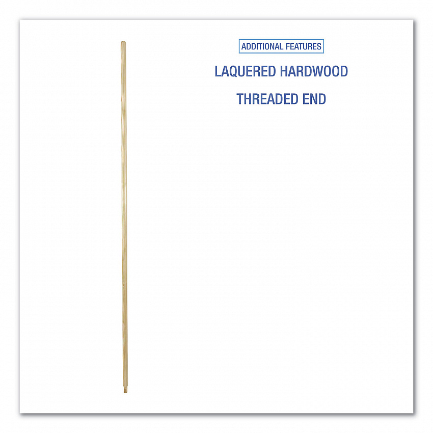 Threaded End Broom Handle, 0.94" dia x 60", Natural (122)