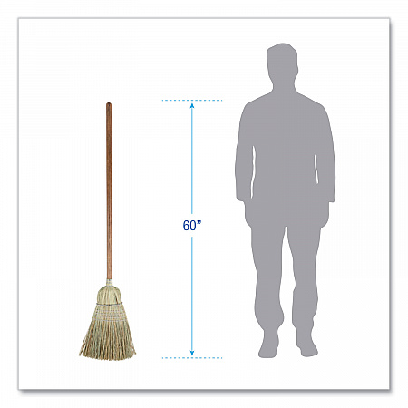 Corn/Fiber Brooms, Corn/Synthetic Fiber Bristles, 60