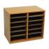 Safco Wood/Fiberboard Literature Sorter, 12 Sections, 19 5/8 x 11 7/8 x 16 1/8, Oak (9420MO)