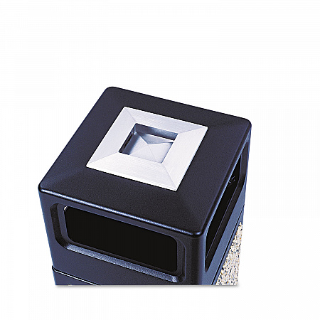 Canmeleon Aggregate Panel Receptacles, 15 gal, Polyethylene/Stainless Steel, Black (9470NC)