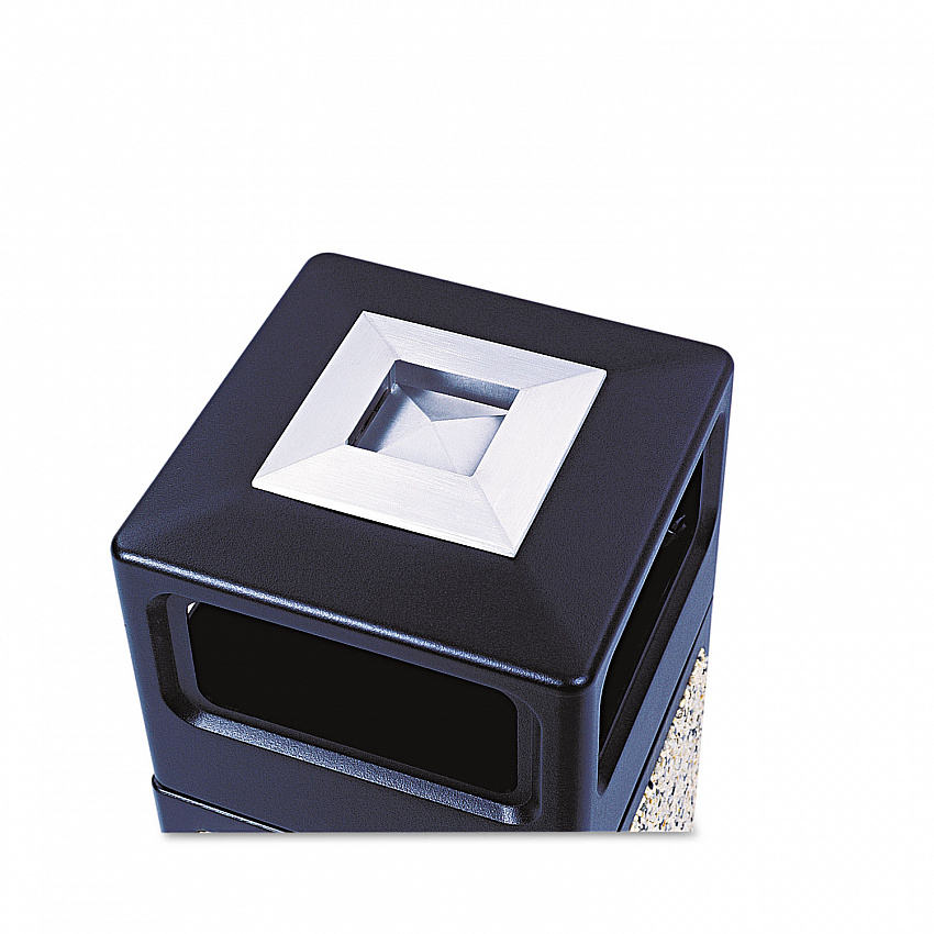 Canmeleon Aggregate Panel Receptacles, 15 gal, Polyethylene/Stainless Steel, Black (9470NC)