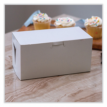 White One-Piece Non-Window Bakery Boxes, Standard, 9 x 5 x 4, White, Paper, 250/Bundle (1549)