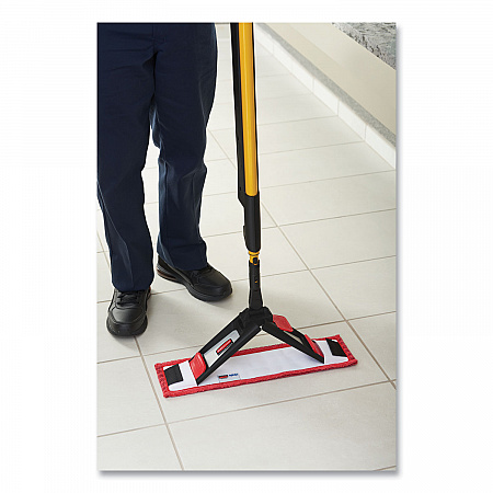 Adaptable Flat Mop Pads, Microfiber, 19.5 x 5.5, Red, 12/Carton (2132423)