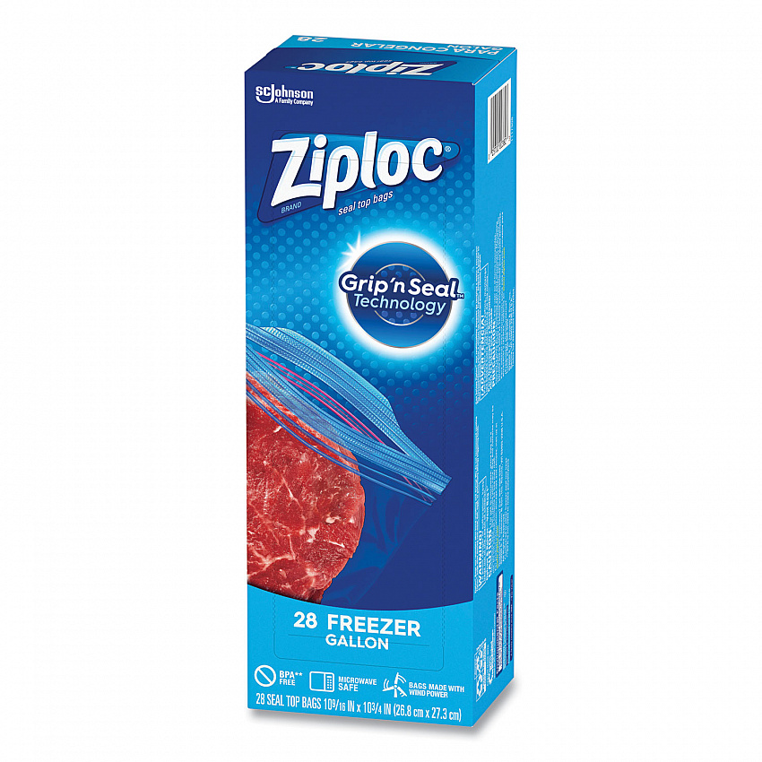 Zipper Freezer Bags, 1 gal, 9.6" x 12.1", Clear, 28 Bags/Box, 9 Boxes/Carton (314445)