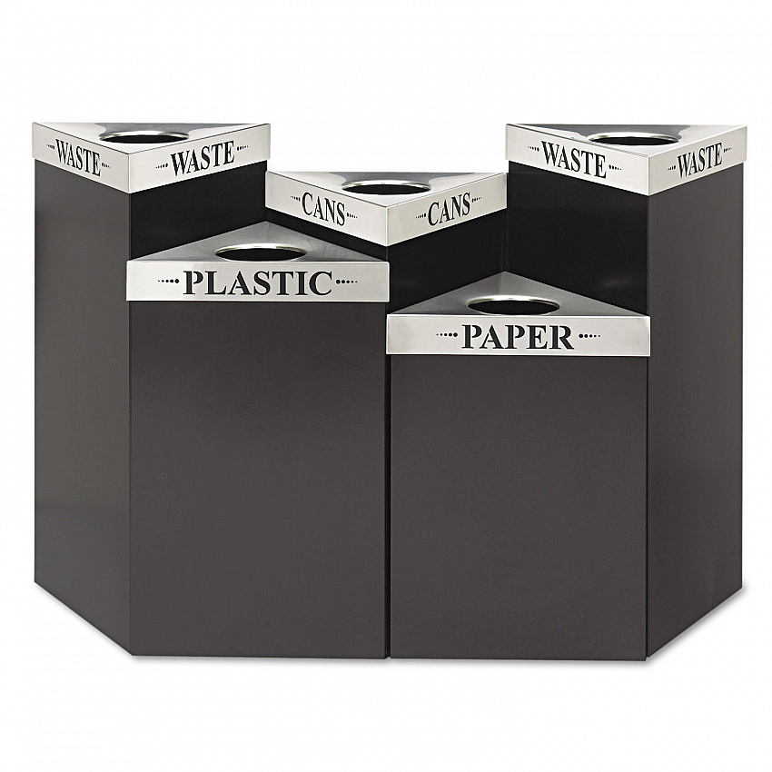 Trifecta Waste Receptacle Lid, Laser Cut "WASTE" Inscription, 20w x 20d x 3h, Stainless Steel (9560WA)
