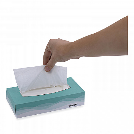 Facial Tissue, Flat Pop-Up Box, 2-Ply, White, 100 Sheets/Box, 30 Boxes/Carton (2360)