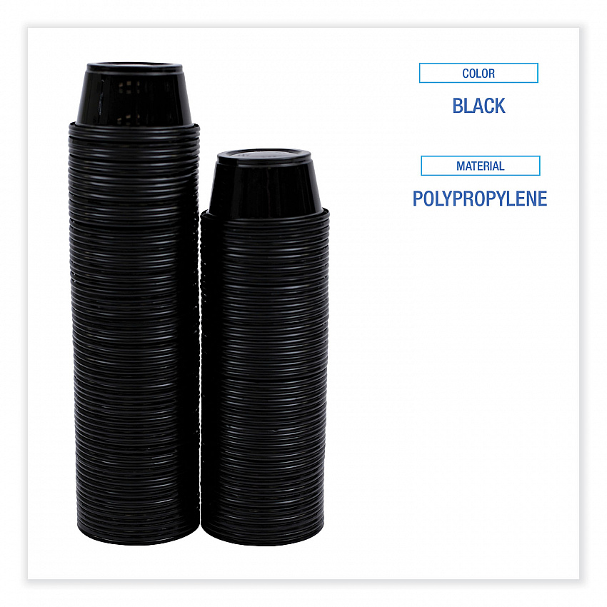 Souffle/Portion Cups, 2 oz, Plastic, Black, 125/Sleeve, 20 Sleeves/Carton (PRTN2BL)