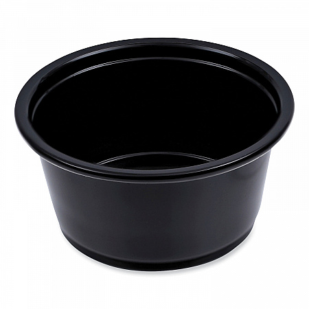 Souffle/Portion Cups, 2 oz, Plastic, Black, 125/Sleeve, 20 Sleeves/Carton (PRTN2BL)