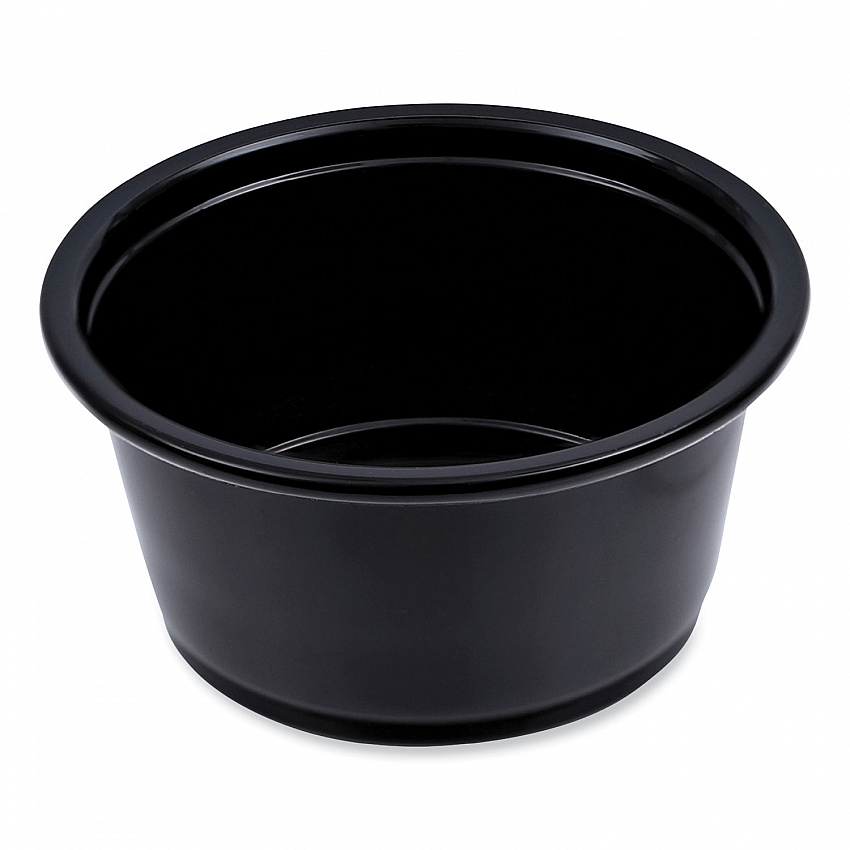 Souffle/Portion Cups, 2 oz, Plastic, Black, 125/Sleeve, 20 Sleeves/Carton (PRTN2BL)