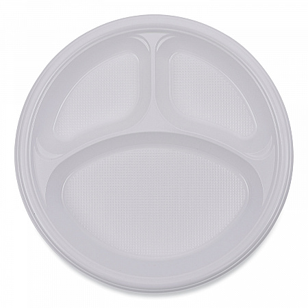 Hi-Impact Plastic Dinnerware, 3-Compartment Plate, 10