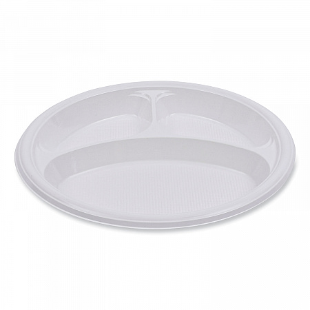 Hi-Impact Plastic Dinnerware, 3-Compartment Plate, 10