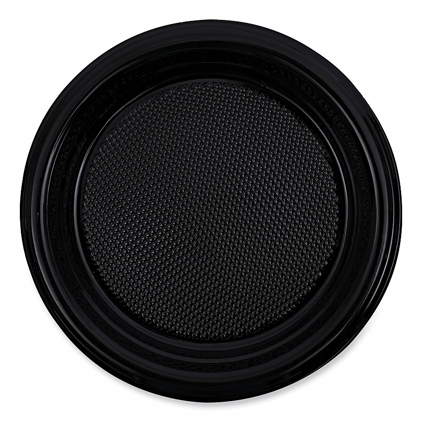 Hi-Impact Plastic Dinnerware, Plate, 6" dia, Black, 1,000/Carton (PLTHIPS6BL)