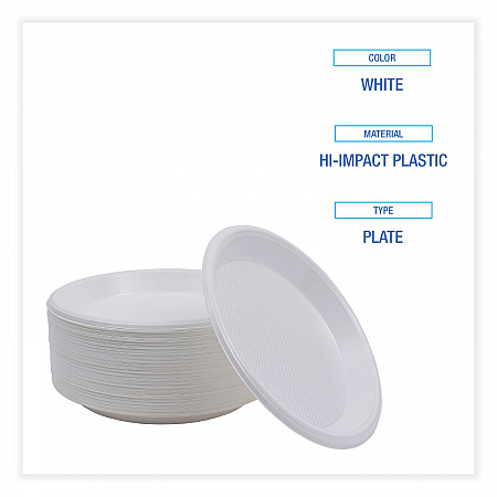 Hi-Impact Plastic Dinnerware, Plate, 10