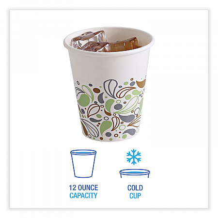 Deerfield Printed Paper Cold Cups, 12 oz, 50/Sleeve, 20 Sleeves/Carton (DEER12CCUP)