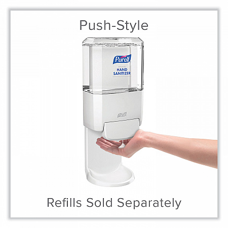 Push-Style Hand Sanitizer Dispenser, 1,200 mL, 5.25 x 8.56 x 12.13, White (502001)